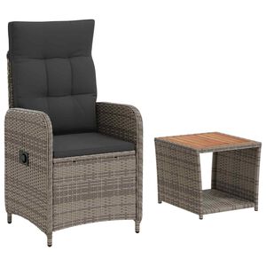 vidaXL Conjunto de Lounge de Jardim 2 unid. Cinza Claro e Cinza Escuro