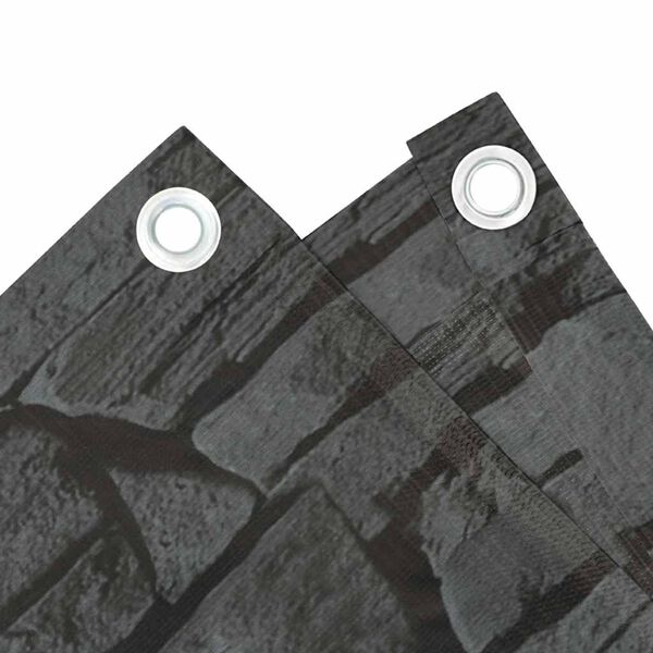 vidaXL Tela de privacidade p/ varanda aspeto pedra 600x120cm PVC cinza