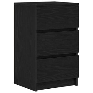 vidaXL Mesa de cabeceira com 3 gavetas 39x35x65 cm preto
