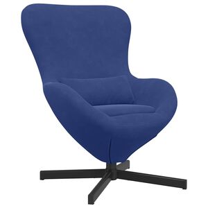 vidaXL Cadeira ovo Azul Pol&iacute;cia 63 x 73 x 90 cm Veludo