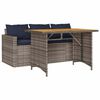 vidaXL 2 pcs conjunto de jantar p/ jardim c/ almofad&otilde;es vime PE cinza