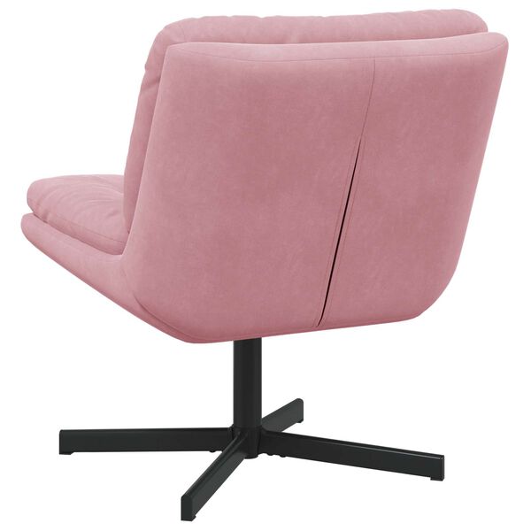vidaXL Cadeira Relaxante Girat&oacute;ria Rosa 63 x 75 x 76 cm Veludo