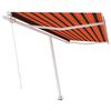 vidaXL Toldo retr&aacute;til manual independente 400x300cm laranja e castanho