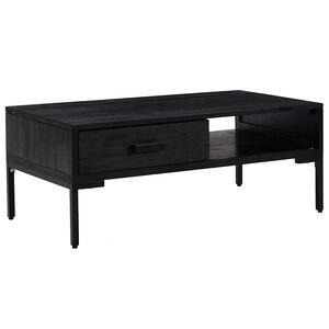 vidaXL Mesa de centro 90x50x35 cm pinho maci&ccedil;o preto