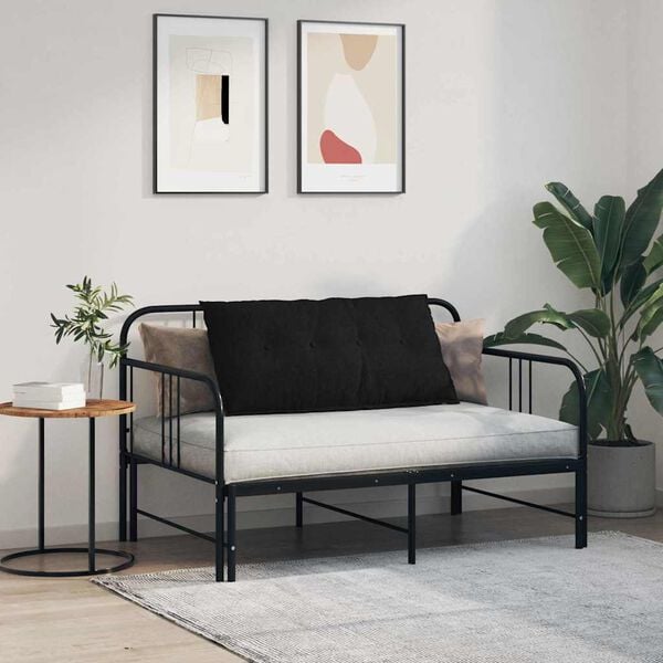 vidaXL Travesseiro para Costas Preto 100 x 19 x 50 cm tecido