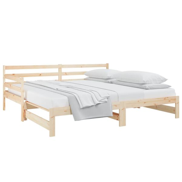 vidaXL Sof&aacute;-cama de puxar 2x(80x200) cm madeira de pinho maci&ccedil;a
