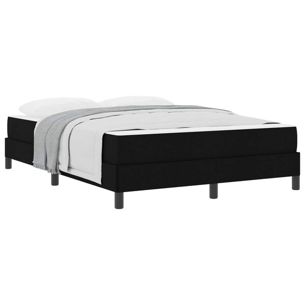 vidaXL Cama Box com colch&atilde;o Preto 160 x 200 cm tecido