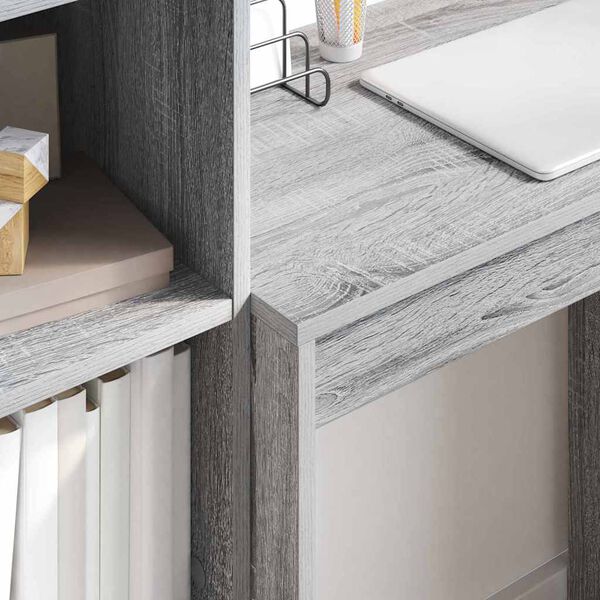 vidaXL Mesa com gaveta 2 pcs Cinza Sonoma