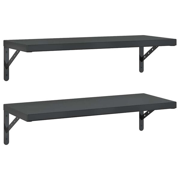 vidaXL Prateleiras de parede 2 pcs 75x30 cm a&ccedil;o inoxid&aacute;vel prateado