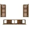 vidaXL Conjunto m&oacute;veis de TV 4 pcs madeira processada carvalho fumado