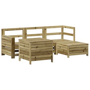 vidaXL 5 pcs conjunto de sof&aacute;s para jardim madeira de pinho impregnada