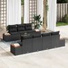 vidaXL Conjunto de Sof&aacute; de Jardim 8 pcs Preto Rattan Sint&eacute;tico
