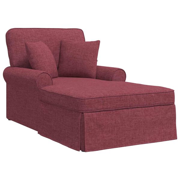 vidaXL Chaise Lounge com Saia Vinho Vermelho 91 x 157 x 91 cm tecido