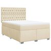 vidaXL Cama com molas/colch&atilde;o 140x190 cm tecido cor creme