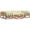 vidaXL Conjunto de Sof&aacute;s para Exterior 7 pcs Natural e Creme