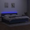 vidaXL Cama box spring c/ colch&atilde;o e LED 200x200 cm tecido azul