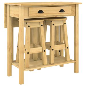 vidaXL 3 pcs conjunto de bar pinho maci&ccedil;o