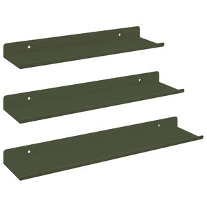 vidaXL Prateleira Flutuante 3 pcs Verde Oliva 40 x 9 x 2,5 cm A&ccedil;o