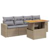 vidaXL 5 pcs conjunto de sof&aacute;s p/ jardim com almofad&otilde;es vime PE bege