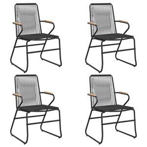 vidaXL Cadeiras de jardim 4 pcs 58x59x85,5 cm vime de PVC preto