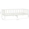 vidaXL Sof&aacute;-cama com colch&atilde;o 90x200 cm pinho maci&ccedil;o branco