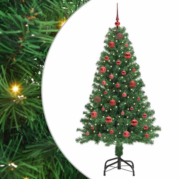 vidaXL &Aacute;rvore de Natal Artificial Verde 150 cm PVC, A&ccedil;o e Pl&aacute;stico