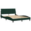 vidaXL Estrutura de cama sem colch&atilde;o Hanko 140x190 cm veludo verde-escuro