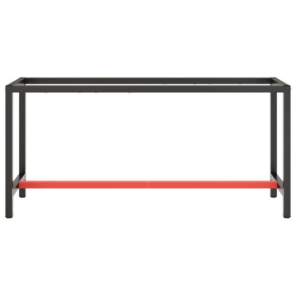 vidaXL Estrutura p/ bancada 170x50x79 cm metal preto e vermelho mate