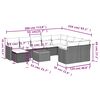 vidaXL 11 pcs conjunto sof&aacute;s de jardim c/ almofad&otilde;es vime PE preto