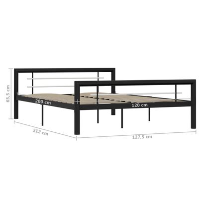 vidaXL Estrutura de cama 120x200 cm metal preto e branco