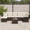 vidaXL Conjunto de Sof&aacute; de Jardim 8 pcs Castanho Rattan Sint&eacute;tico