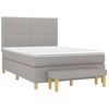 vidaXL Cama com molas/colch&atilde;o 140x190 cm tecido cinzento-claro