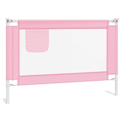 vidaXL Barra de segurança p/ cama infantil tecido 100x25 cm rosa