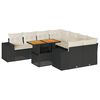 vidaXL 9 pcs conjunto de sof&aacute;s p/ jardim c/ almofad&otilde;es vime PE preto