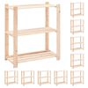 vidaXL 10 unidades arruma&ccedil;&atilde;o 3 prateleiras 80x38x90cm pinho 150 kg