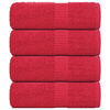 vidaXL Toalhas de rosto FROGN 4 pe&ccedil;as Vermelho 30x30 cm 360 g/m&sup2;