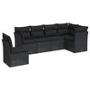vidaXL 6 pcs conjunto sof&aacute;s de jardim c/ almofad&otilde;es vime PE preto