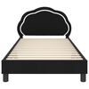 vidaXL Estrutura de Cama Infantil com Cabeceira Preto 90 x 200 cm