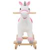 vidaXL Animal de baloi&ccedil;ar unic&oacute;rnio pel&uacute;cia 65x32x58 cm branco e rosa