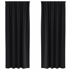 vidaXL Cortinas Blackout com Argolas 2 pcs Preto 225 x 140 cm