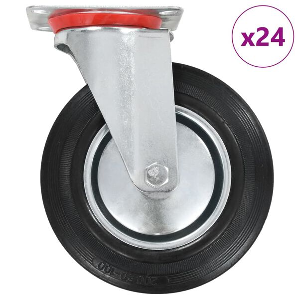 vidaXL 24 pcs rodas giratórias 200 mm