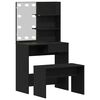 vidaXL Conjunto de Mesa de Maquiagem com LED 2 pcs Carvalho Preto