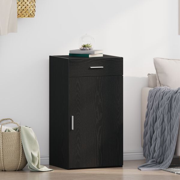 vidaXL Buffet com gaveta Carvalho Preto 50 x 42,5 x 93 cm