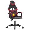vidaXL Cadeira gaming giratória couro artificial preto/vermelho tinto