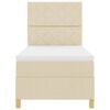 vidaXL Cama Box com colch&atilde;o com cabeceira Creme 100 x 200 cm tecido