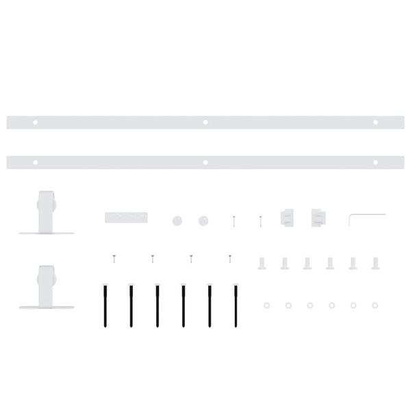 vidaXL Mini kit para arm&aacute;rio deslizante a&ccedil;o carbono 122 cm branco