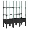 vidaXL Vaso/floreira de jardim c/ treli&ccedil;a 120x40x142,5 cm PP preto