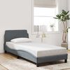 vidaXL Estrutura de cama Dover 90x200 cm veludo cinzento-escuro