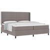vidaXL Cama Box com colch&atilde;o Cinzento-acastanhado 200 x 200 cm tecido