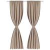 Cortinas opacas + barra de franzir 2 pcs 135 x 245 cm creme